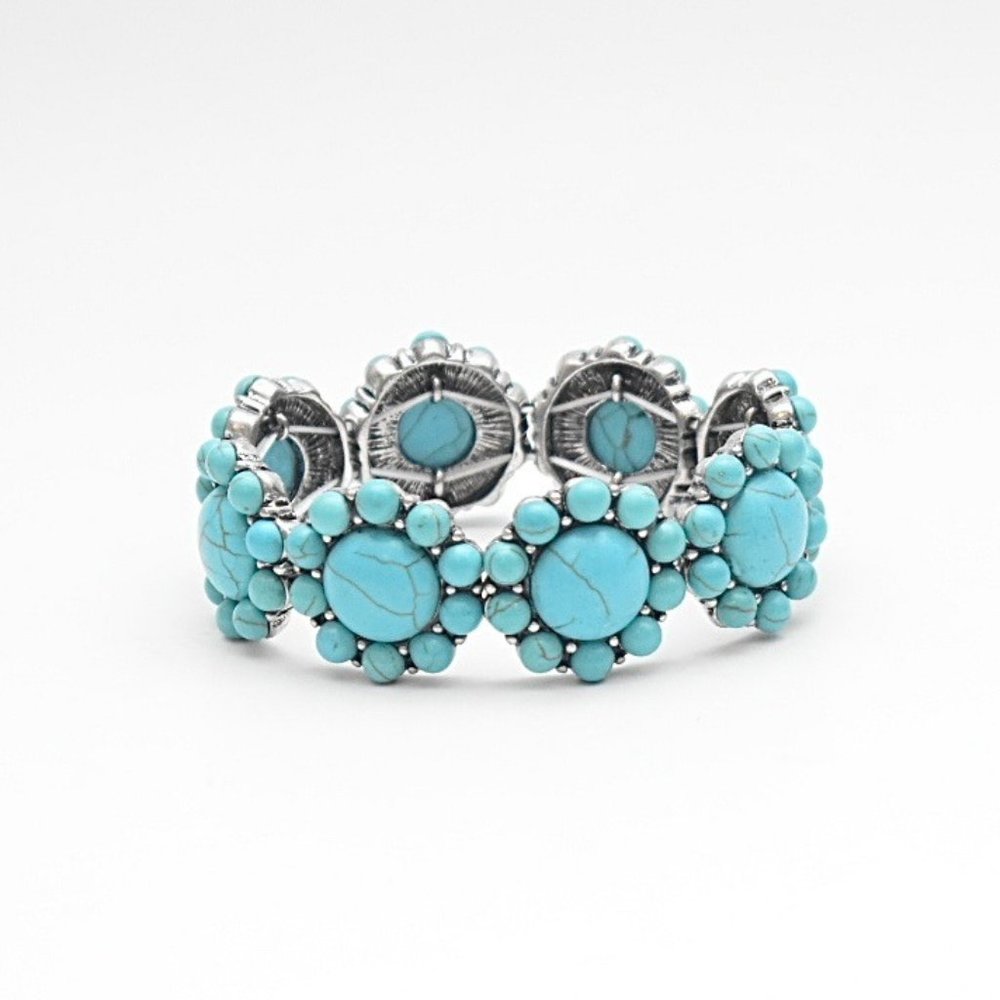 Turquoise Western Meadowland Stretch Bracelet
